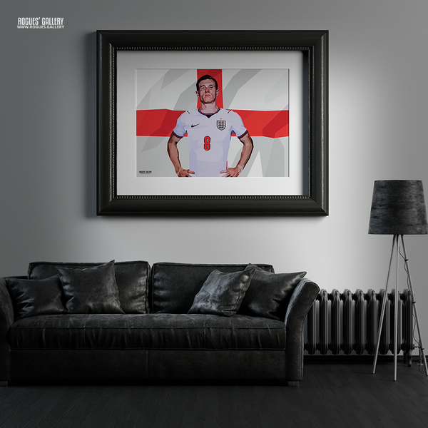 Close-up of Elliot Anderson artwork celebrating his England World Cup appearance and Nottingham Forest pride