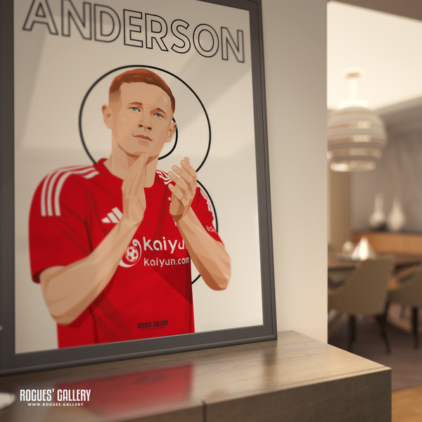 Elliot Anderson Nottingham Forest 8 midfielder A0 print