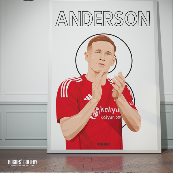 Elliot Anderson Nottingham Forest 8 midfielder poster