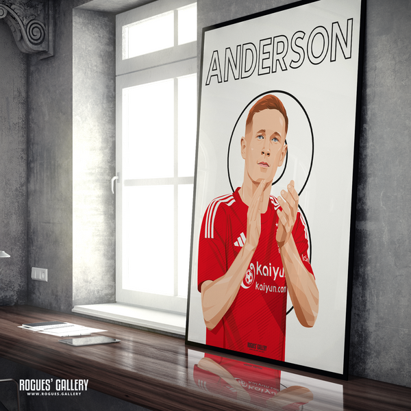 Elliot Anderson Nottingham Forest 8 midfielder A1 print