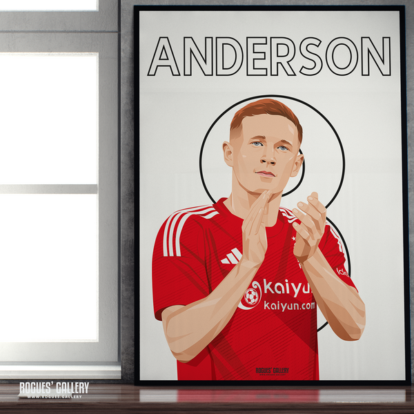 Elliot Anderson Nottingham Forest 8 midfielder A2 print