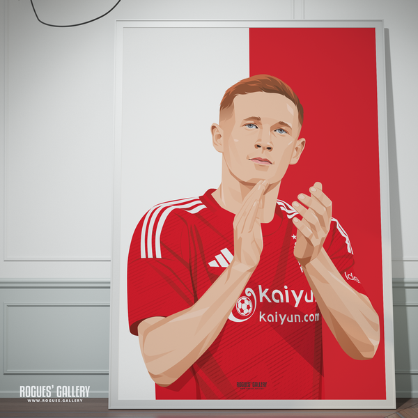 Elliot Anderson Nottingham Forest Red midfielder A0 print