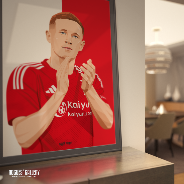 Elliot Anderson Nottingham Forest Red midfielder poster