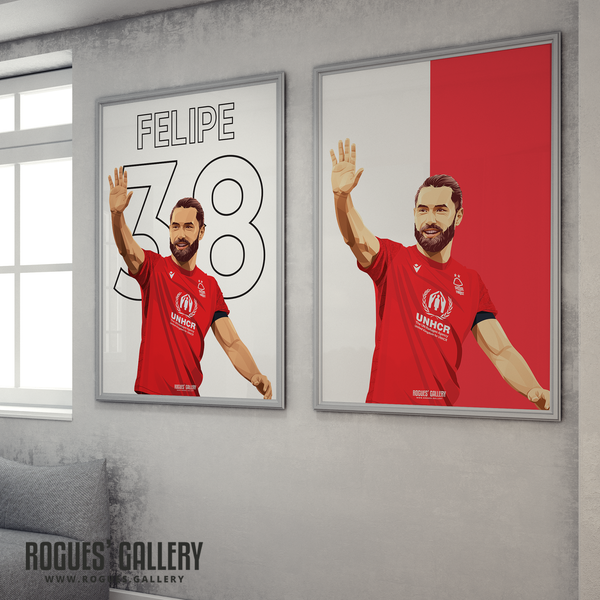 Felipe Nottingham Forest memorabilia signed posters framed