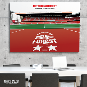 Nottingham Forest City Ground 2023/24 Brian Clough Stand A0 Designed To Be Signed