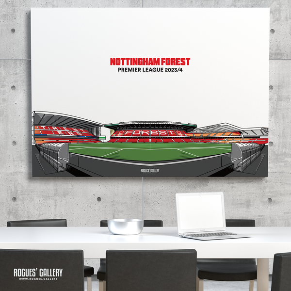Nottingham Forest City Ground Panorama 2023/24 Hallowed Ground A0 Designed To Be Signed