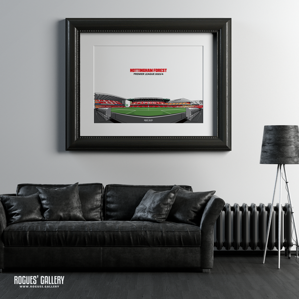 Nottingham Forest City Ground Panorama 2023/24 Hallowed Ground poster Designed To Be Signed