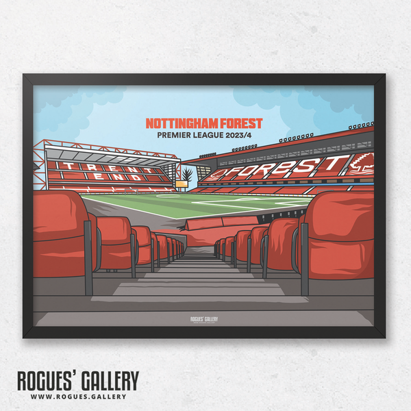 Nottingham Forest City Ground 2023/24 Hallowed Ground A3 Designed To Be Signed