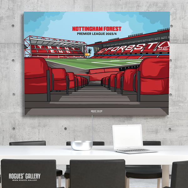 Nottingham Forest City Ground 2023/24 Hallowed Ground A0 Designed To Be Signed