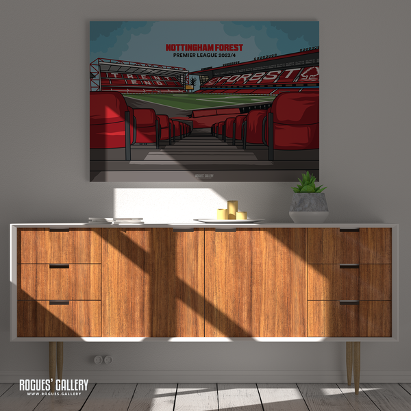 Nottingham Forest memorabilia City Ground 2023/24 Hallowed Ground Designed To Be Signed poster