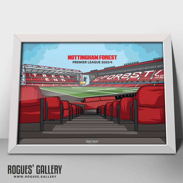 Nottingham Forest City Ground 2023/24 Hallowed Ground A2 Designed To Be Signed