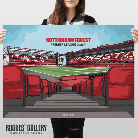 Nottingham Forest City Ground 2023/24 Hallowed Ground A1 Designed To Be Signed