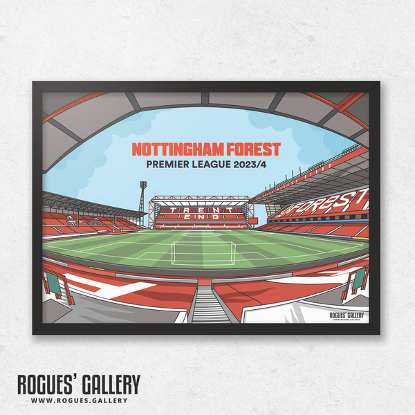 Nottingham Forest City Ground 2023/24 Sweet Home A3 Designed To Be Signed