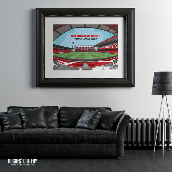 Nottingham Forest City Ground 2023/24 Sweet Home poster Designed To Be Signed