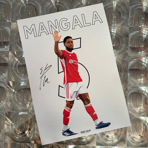 Orel Mangala Nottingham Forest 5 signed A3 print