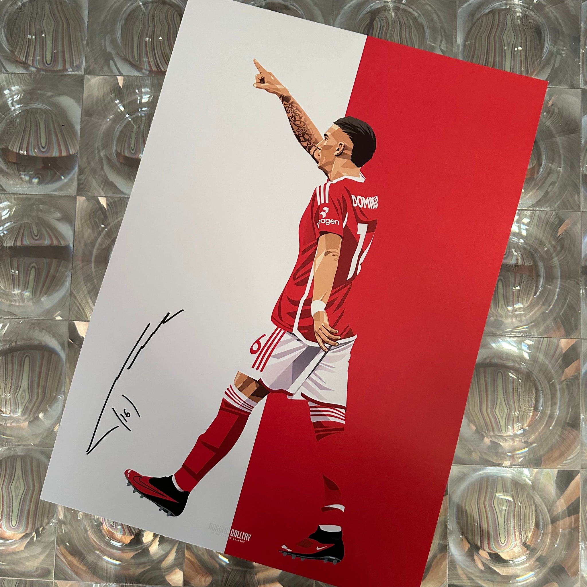 Nicolas Dominguez Nottingham Forest midfielder signed A3 print Argentina