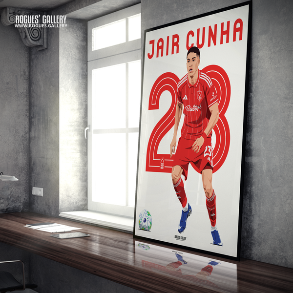 Jair Cunha Nottingham Forest centre back 23 A1 print Brazil