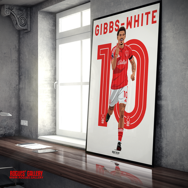 Morgan Gibbs-White Nottingham Forest hat trick celebration A1 print 10
