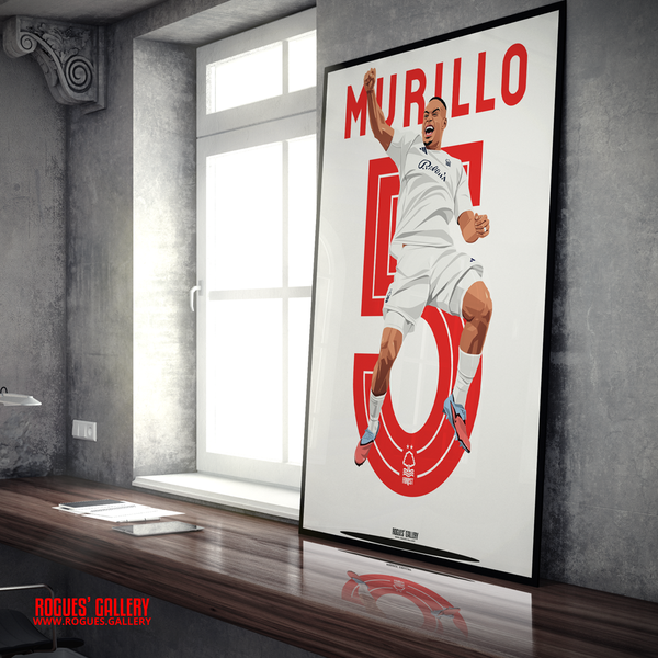 Murillo 5 Nottingham Forest Brazil centre half A1 print Anfield goal celebration
