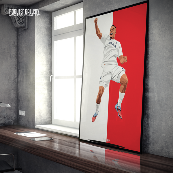 Murillo Nottingham Forest Brazil centre half A1 print Anfield goal celebration red