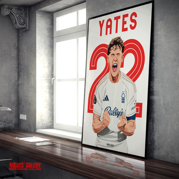 Ryan Yates Nottingham Forest captain goal A1 print Europa League celebration 22 