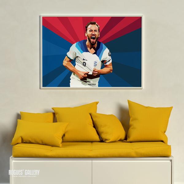 Harry Kane England Bayern Munich Euro 2024 A0 print goal art Spurs