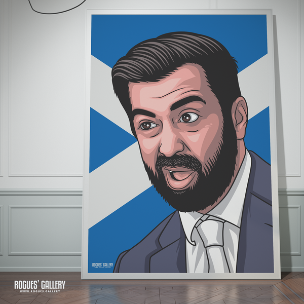 Humza Yousaf SNP Scottish First Minister A0 print useless 