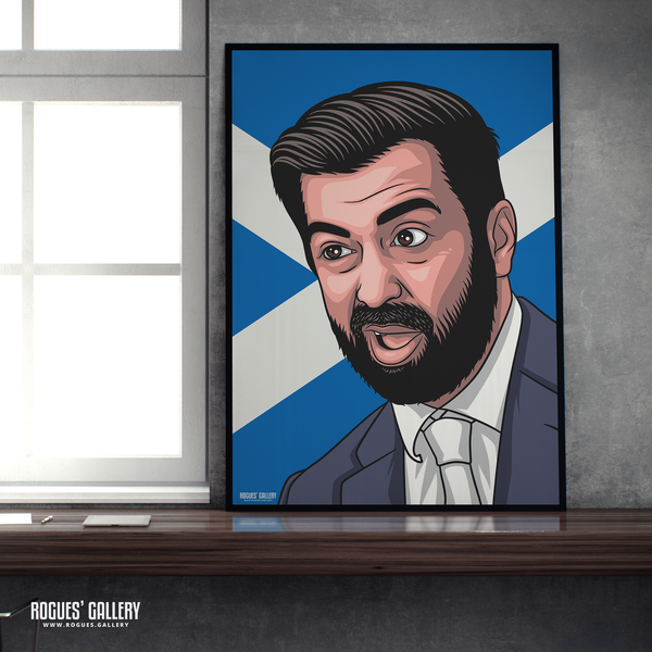 Humza Yousaf SNP Scottish First Minister A2 print useless 