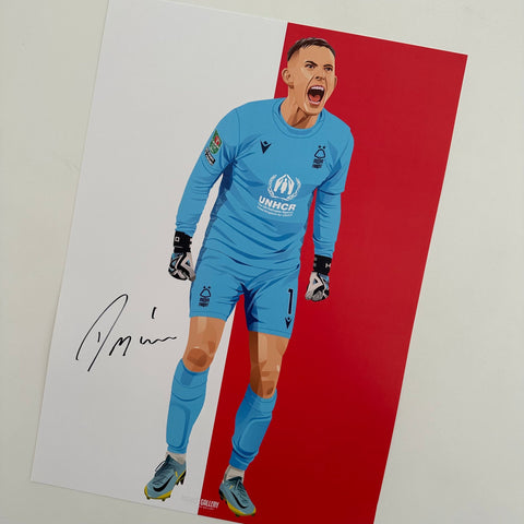 Dean Henderson signed autograph Nottingham Forest goalkeeper a3 print