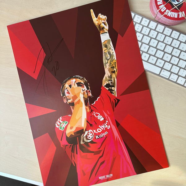 Jota Silva Nottingham Forest winger goal signed A3 print