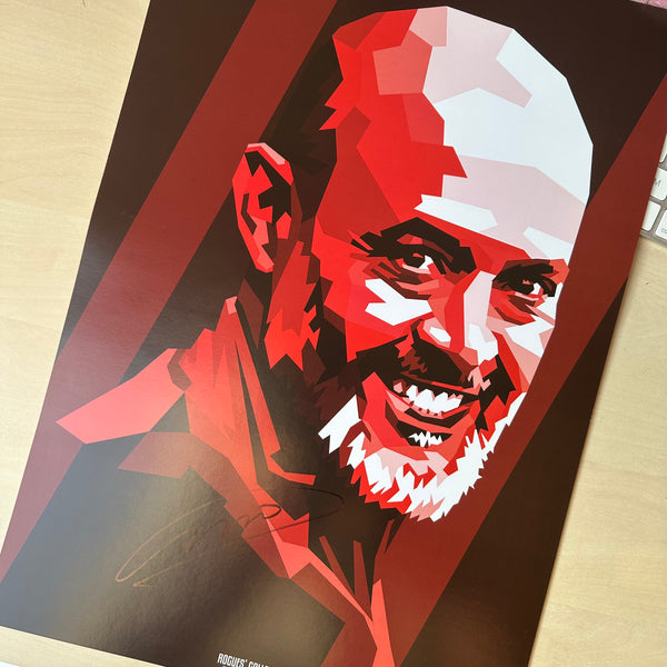 Nuno Espírito Santo modern Nottingham Forest coach signed A3 print Red