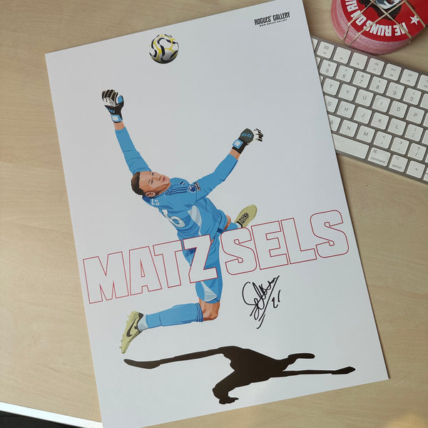 Matz Sels Saves - Nottingham Forest - Signed A3 Name Prints