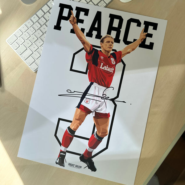 singed Stuart Pearce Nottingham Forest captain full back greatest A3 print