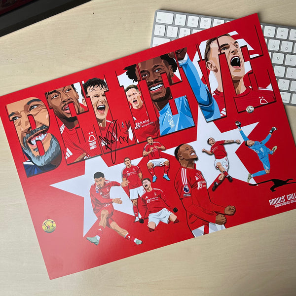 BELIEVE 2024-25 - Nottingham Forest Season Ltd. Ed. Souvenir A3 Prints signed by Ryan Yates