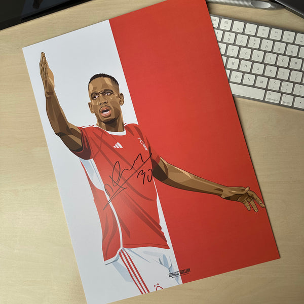 Signed Willy Boly Nottingham Forest A3 print