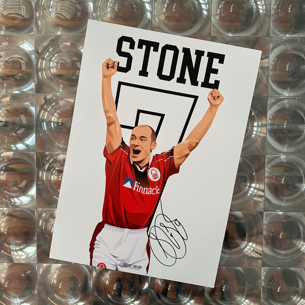 Steve Stone - Nottingham Forest - Signed A3 Greatest Ever Series Prints