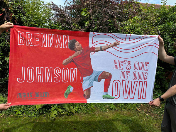 The Archer - Brennan Johnson of Nottingham Forest - Ultimate High Quality Fan Flag