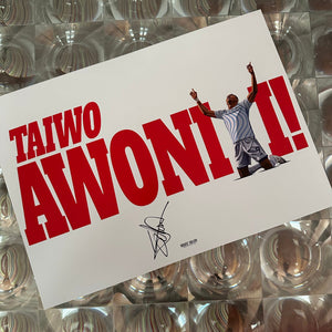 signed Taiwo Awoniyi Nottingham Forest striker goal celebration name A3 print
