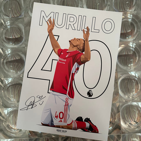 Murillo Nottingham Forest 40 signed A3 print memorabilia autograph