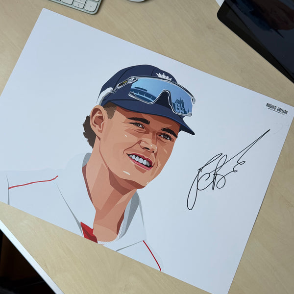 Jacob Bethell - England Cricket Star - Signed A3 Ashes Tour Prints