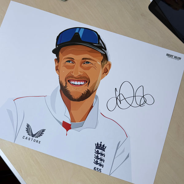 Smiling Through - Joe Root - England Cricket Captain & Legend - Signed A3 Ashes Tour Prints