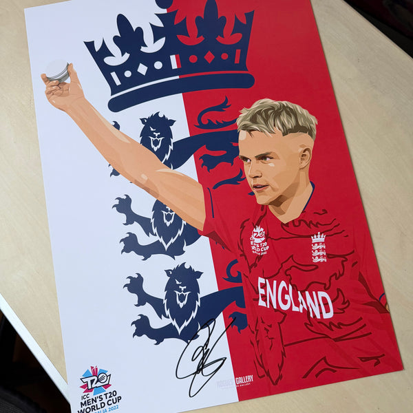 Sam Curran - England T20 World Champions 2022 - Signed A3 Prints