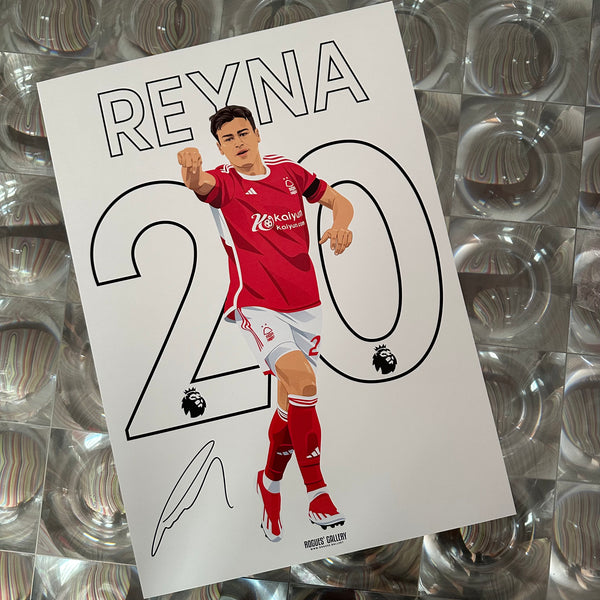 Gio Reyna Nottingham Forest 20 signed a3 print Dortmund USA