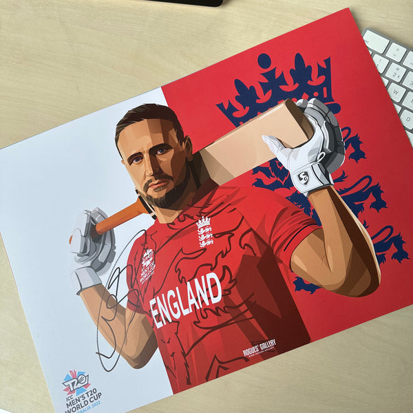 Liam Livingstone - England T20 World Champions 2022 - Signed A3 Prints