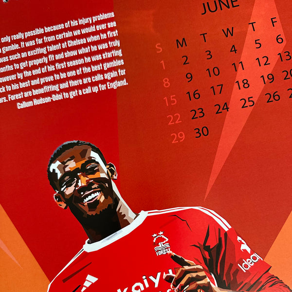 Nottingham Forest 2025 calendar Callum Hudson-Odoi