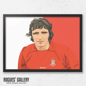 Ian Storey-Moore Nottingham Forest retro striker A3 print