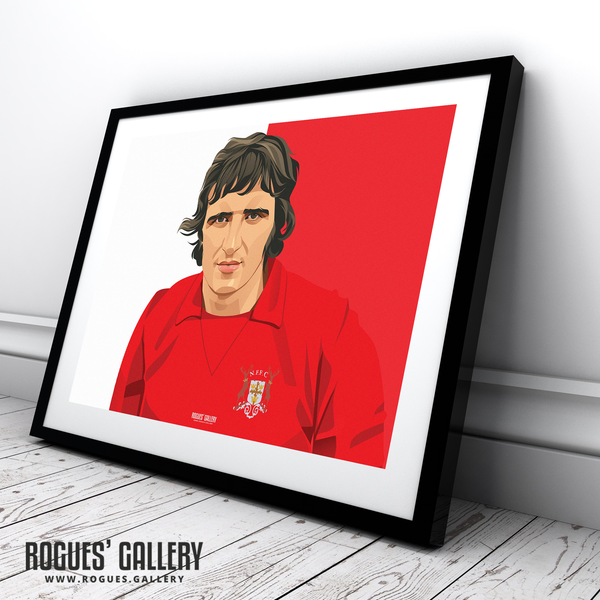 Ian Storey-Moore Nottingham Forest retro striker framed print