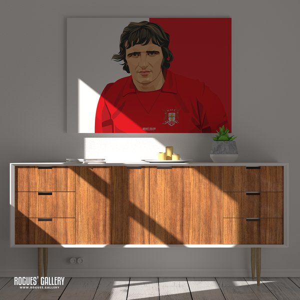 Ian Storey-Moore Nottingham Forest retro striker A1 print