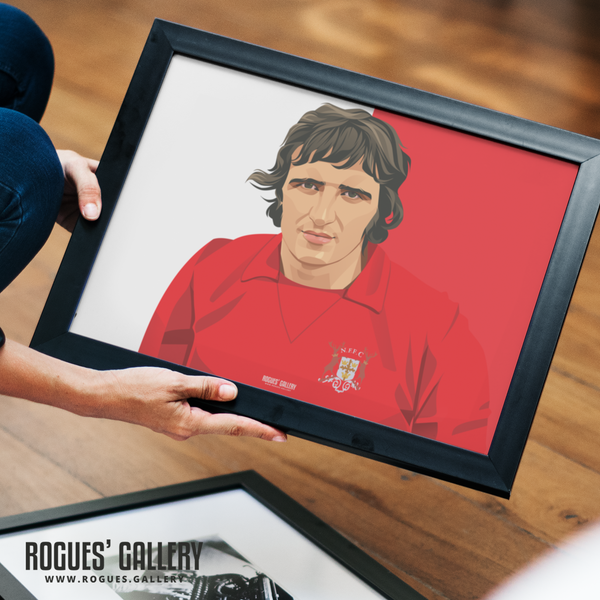 Ian Storey-Moore Nottingham Forest retro striker A2 print