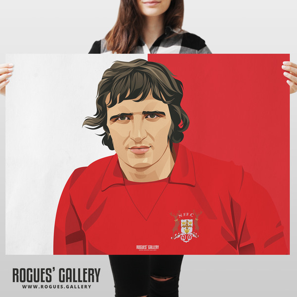 Ian Storey-Moore Nottingham Forest retro striker poster